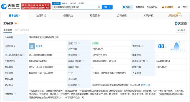 榮耀新動作 1億元成立智慧科技開發(fā)公司，加碼軟硬件布局